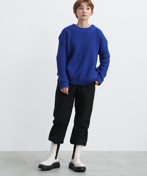 select MOCA（セレクトモカ）の「2021 AW クルーネックボーダー編みニット（ニット/セーター・レディース・ホワイト/ピンク/ブルー・FREE）」の15枚目の写真