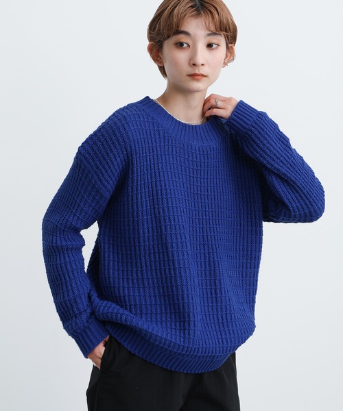 select MOCA（セレクトモカ）の「2021 AW クルーネックボーダー編みニット（ニット/セーター・レディース・ホワイト/ピンク/ブルー・FREE）」の22枚目の写真