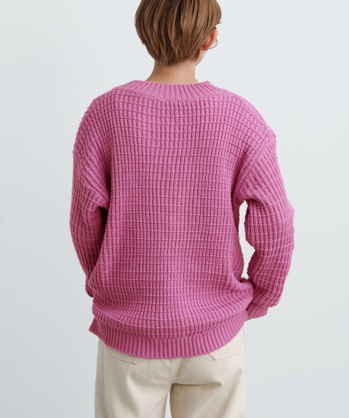 select MOCA（セレクトモカ）の「2021 AW クルーネックボーダー編みニット（ニット/セーター・レディース・ホワイト/ピンク/ブルー・FREE）」の21枚目の写真