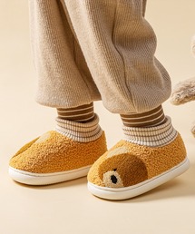 【aimoha-KIDS-】【定番】激かわいいクマ模様ボアルームシューズ