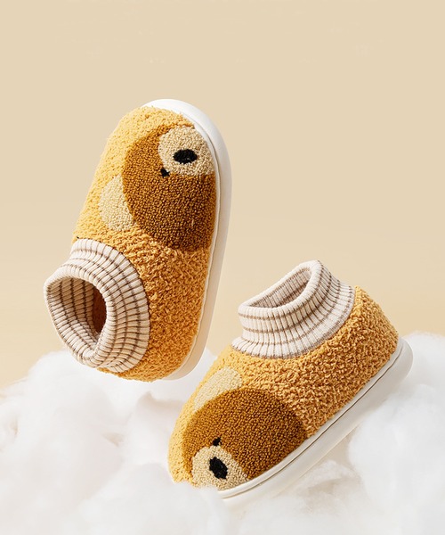 aimoha(アイモハ)の「【aimoha-KIDS-】【定番】激かわいいクマ模様ボアルームシューズ(ルームシューズ/スリッパ・キッズ・イエロー/ピンク/ブラウン/オレンジ・16/14/18/22/20/21)」の11枚目の写真