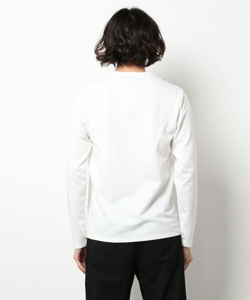 semantic design（セマンティックデザイン）の「セマンティックデザイン/semantic design ハイストレッチ ジャガードVネック長袖Tシャツ（Tシャツ/カットソー・メンズ・ホワイト/ホワイト×ブラック・MEDIUM/LARGE/X-LARGE/S）」の3枚目の写真