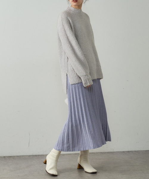 natural couture（ナチュラルクチュール）の「ふわもこブークレニット（ニット/セーター・レディース・ミント/ピンク/グレー/オフホワイト・FREE）」の15枚目の写真