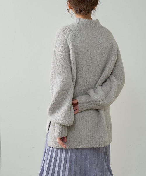 natural couture（ナチュラルクチュール）の「ふわもこブークレニット（ニット/セーター・レディース・ミント/ピンク/グレー/オフホワイト・FREE）」の13枚目の写真