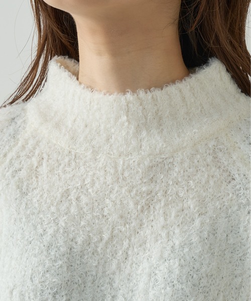 natural couture（ナチュラルクチュール）の「ふわもこブークレニット（ニット/セーター・レディース・ミント/ピンク/グレー/オフホワイト・FREE）」の21枚目の写真