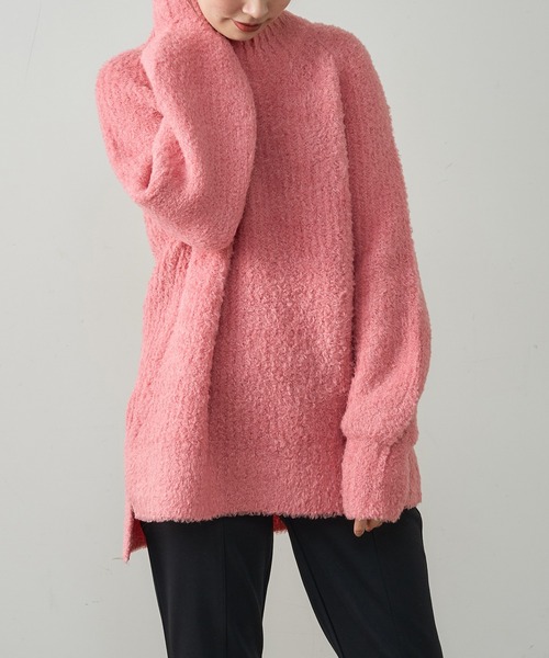 natural couture（ナチュラルクチュール）の「ふわもこブークレニット（ニット/セーター・レディース・ミント/ピンク/グレー/オフホワイト・FREE）」の18枚目の写真