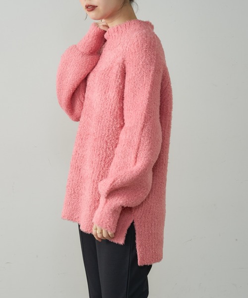 natural couture（ナチュラルクチュール）の「ふわもこブークレニット（ニット/セーター・レディース・ミント/ピンク/グレー/オフホワイト・FREE）」の12枚目の写真