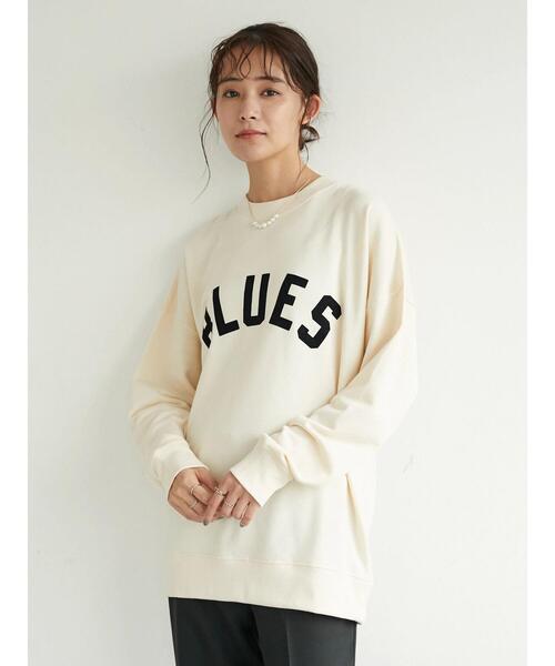 SEVENDAYS=SUNDAY（セブンデイズサンデイ）の「フロッキープリント裏毛スウェットA　＊（スウェット・レディース・杢グレー/ネイビー/アイボリー・M/L/S）」の18枚目の写真