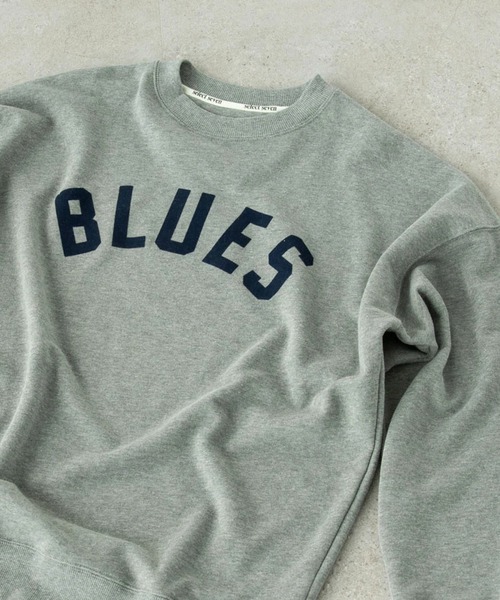 SEVENDAYS=SUNDAY（セブンデイズサンデイ）の「フロッキープリント裏毛スウェットA　＊（スウェット・レディース・杢グレー/ネイビー/アイボリー・M/L/S）」の2枚目の写真