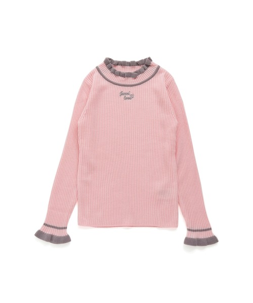 JENNI love（ジェニィラブ）の「ウォッシャブルネックフリルニット（ニット/セーター・キッズ・ピンク/グレー/ブラック・130cm/140cm/150cm/160cm）」の7枚目の写真
