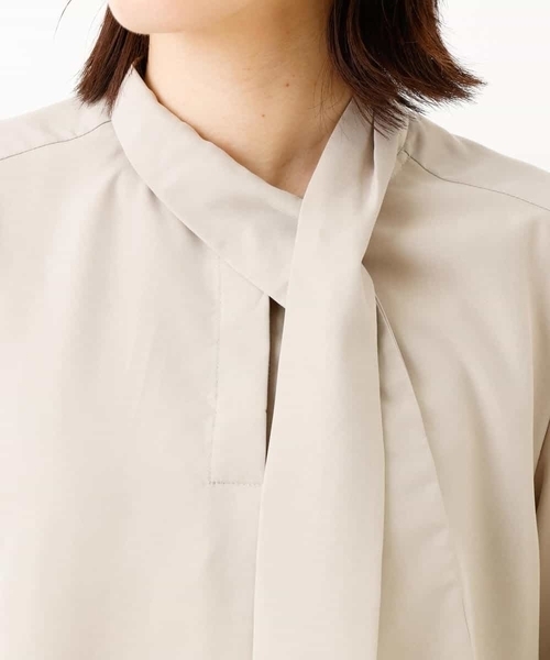 MK MICHEL KLEIN（エムケーミッシェルクラン）の「【洗える】パウダリーシフォン ボウタイブラウス（シャツ/ブラウス・レディース・ホワイト/ライトブルー/ベージュ・38）」の10枚目の写真