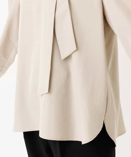 MK MICHEL KLEIN（エムケーミッシェルクラン）の「【洗える】パウダリーシフォン ボウタイブラウス（シャツ/ブラウス・レディース・ホワイト/ライトブルー/ベージュ・38）」の12枚目の写真