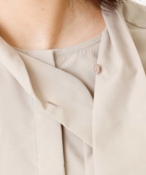 MK MICHEL KLEIN（エムケーミッシェルクラン）の「【洗える】パウダリーシフォン ボウタイブラウス（シャツ/ブラウス・レディース・ホワイト/ライトブルー/ベージュ・38）」の14枚目の写真