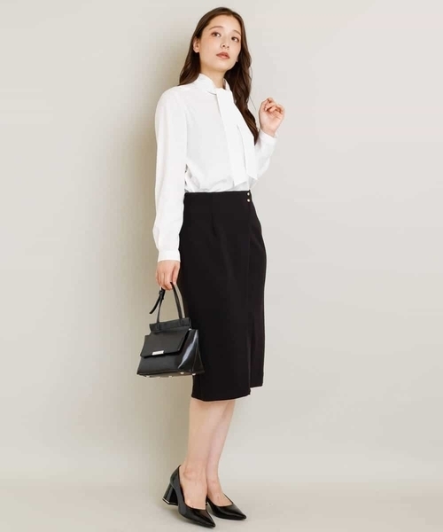 MK MICHEL KLEIN（エムケーミッシェルクラン）の「【洗える】パウダリーシフォン ボウタイブラウス（シャツ/ブラウス・レディース・ホワイト/ライトブルー/ベージュ・38）」の22枚目の写真