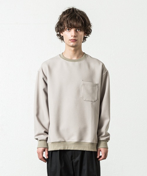 SLICK（スリック）の「ツムギートダブルクロスプルオーバー（Tシャツ/カットソー・メンズ・チャコールグレー/ブラック/グレイッシュベージュ・1/2/3）」の12枚目の写真