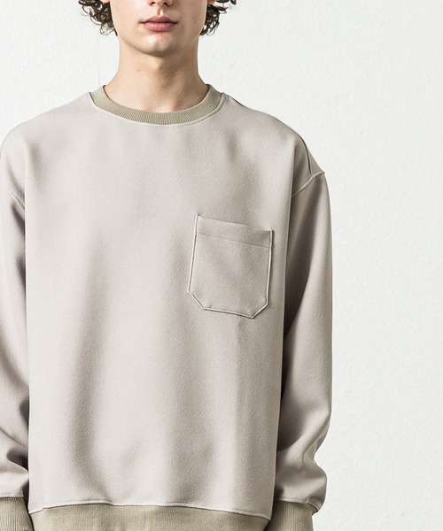 SLICK（スリック）の「ツムギートダブルクロスプルオーバー（Tシャツ/カットソー・メンズ・チャコールグレー/ブラック/グレイッシュベージュ・1/2/3）」の18枚目の写真