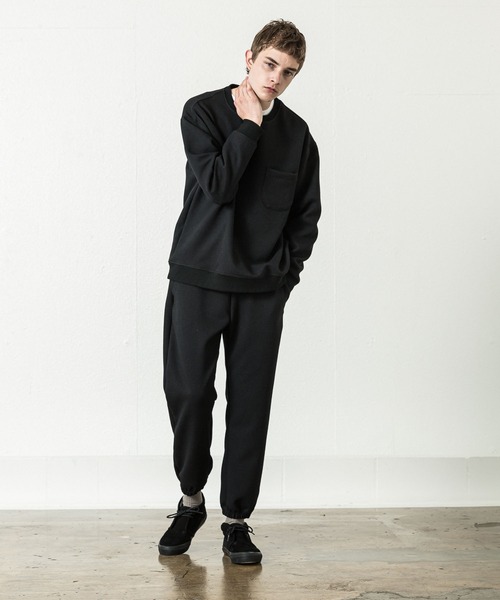 SLICK（スリック）の「ツムギートダブルクロスプルオーバー（Tシャツ/カットソー・メンズ・チャコールグレー/ブラック/グレイッシュベージュ・1/2/3）」の8枚目の写真