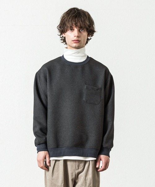 SLICK（スリック）の「ツムギートダブルクロスプルオーバー（Tシャツ/カットソー・メンズ・チャコールグレー/ブラック/グレイッシュベージュ・1/2/3）」の19枚目の写真