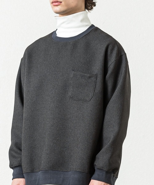 SLICK（スリック）の「ツムギートダブルクロスプルオーバー（Tシャツ/カットソー・メンズ・チャコールグレー/ブラック/グレイッシュベージュ・1/2/3）」の14枚目の写真
