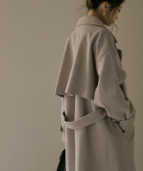 Fashion Letter(ファッションレター)の「杢ニットモッサウィンタートレンチコート(トレンチコート・レディース・ブラウン/ベージュ/アイボリー・M)」の2枚目の写真