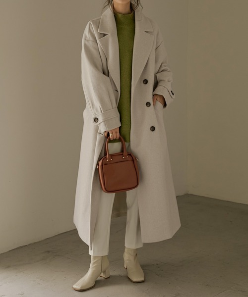 Fashion Letter(ファッションレター)の「杢ニットモッサウィンタートレンチコート(トレンチコート・レディース・ブラウン/ベージュ/アイボリー・M)」の13枚目の写真