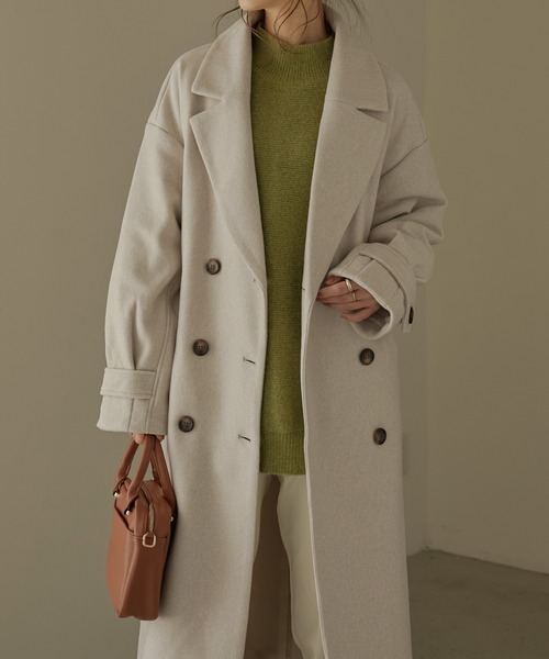 Fashion Letter(ファッションレター)の「杢ニットモッサウィンタートレンチコート(トレンチコート・レディース・ブラウン/ベージュ/アイボリー・M)」の5枚目の写真