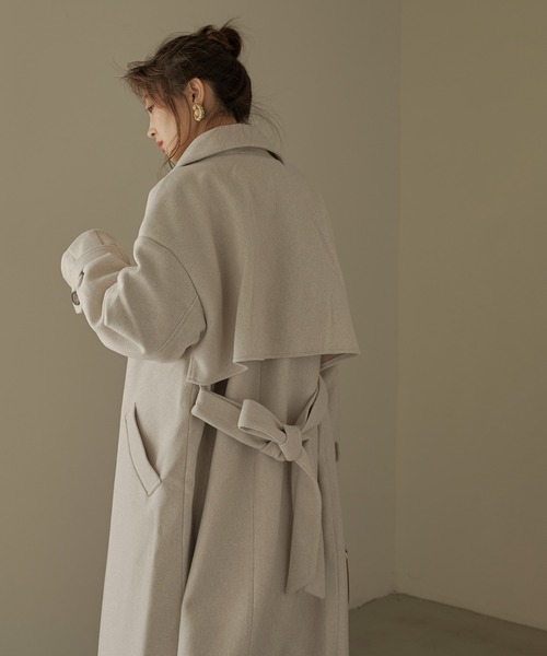 Fashion Letter(ファッションレター)の「杢ニットモッサウィンタートレンチコート(トレンチコート・レディース・ブラウン/ベージュ/アイボリー・M)」の9枚目の写真