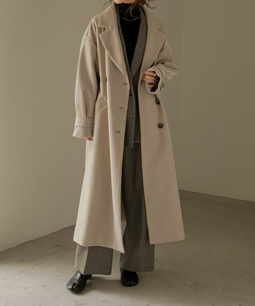 Fashion Letter(ファッションレター)の「杢ニットモッサウィンタートレンチコート(トレンチコート・レディース・ブラウン/ベージュ/アイボリー・M)」の12枚目の写真
