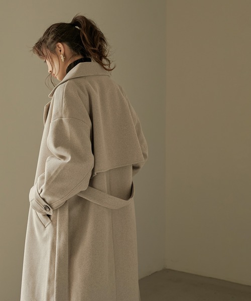 Fashion Letter(ファッションレター)の「杢ニットモッサウィンタートレンチコート(トレンチコート・レディース・ブラウン/ベージュ/アイボリー・M)」の20枚目の写真