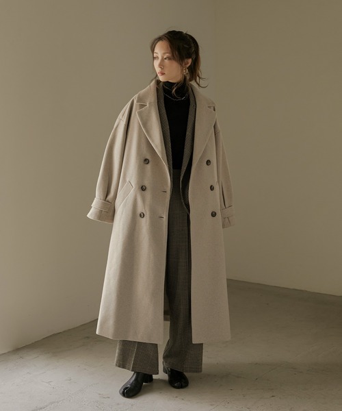 Fashion Letter(ファッションレター)の「杢ニットモッサウィンタートレンチコート(トレンチコート・レディース・ブラウン/ベージュ/アイボリー・M)」の16枚目の写真