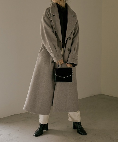 Fashion Letter(ファッションレター)の「杢ニットモッサウィンタートレンチコート(トレンチコート・レディース・ブラウン/ベージュ/アイボリー・M)」の14枚目の写真