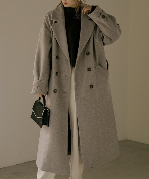 Fashion Letter(ファッションレター)の「杢ニットモッサウィンタートレンチコート(トレンチコート・レディース・ブラウン/ベージュ/アイボリー・M)」の6枚目の写真