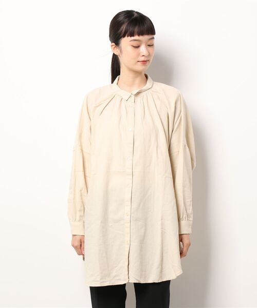 Samansa Mos2（サマンサ モスモス）の「チュニック（シャツ/ブラウス・レディース・オフホワイト/キナリ/ブラック・ﾌﾘ-）」の3枚目の写真