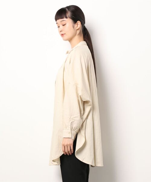 Samansa Mos2（サマンサ モスモス）の「チュニック（シャツ/ブラウス・レディース・オフホワイト/キナリ/ブラック・ﾌﾘ-）」の5枚目の写真