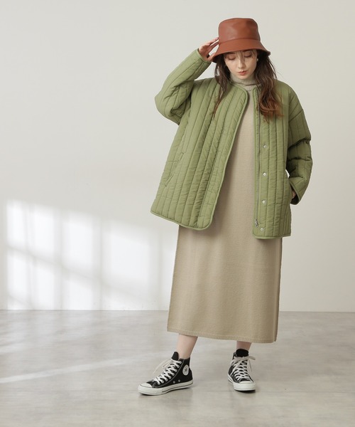 N.（N. Natural Beauty Basic）（エヌエヌナチュラルビューティーベーシック）の「◆ウール混リンキングハイネックワンピース（ワンピース・レディース・ブラック/ベージュ/グリーン・MEDIUM）」の15枚目の写真