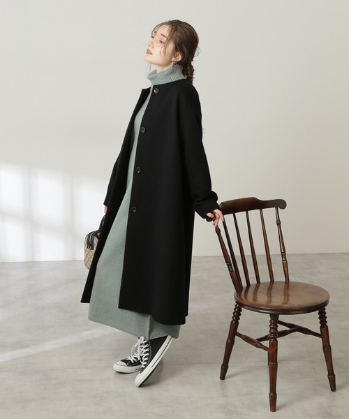 N.（N. Natural Beauty Basic）（エヌエヌナチュラルビューティーベーシック）の「◆ウール混リンキングハイネックワンピース（ワンピース・レディース・ブラック/ベージュ/グリーン・MEDIUM）」の14枚目の写真