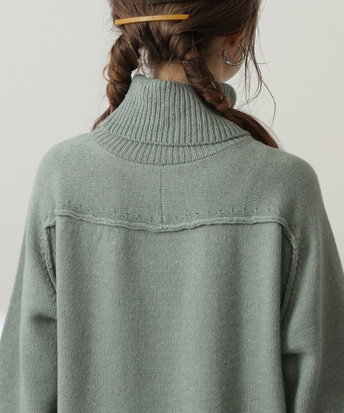 N.（N. Natural Beauty Basic）（エヌエヌナチュラルビューティーベーシック）の「◆ウール混リンキングハイネックワンピース（ワンピース・レディース・ブラック/ベージュ/グリーン・MEDIUM）」の5枚目の写真