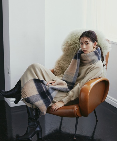 N.（N. Natural Beauty Basic）（エヌエヌナチュラルビューティーベーシック）の「◆ウール混リンキングハイネックワンピース（ワンピース・レディース・ブラック/ベージュ/グリーン・MEDIUM）」の19枚目の写真