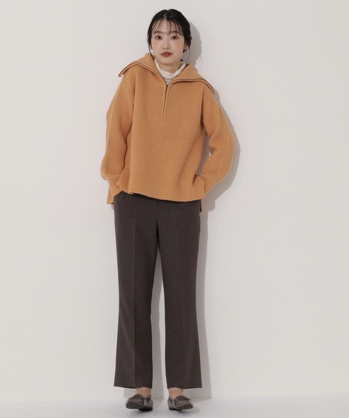 NATURAL BEAUTY BASIC(ナチュラルビューティーベーシック)の「ハーフジップアップニット(ニット/セーター・レディース・オレンジ/ネイビー/オフホワイト・MEDIUM)」の22枚目の写真