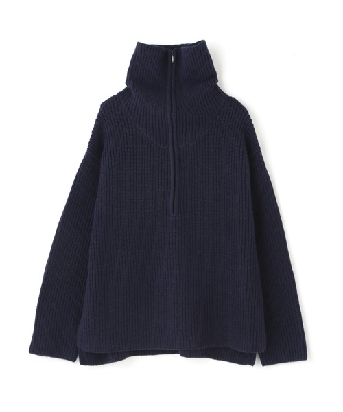 NATURAL BEAUTY BASIC(ナチュラルビューティーベーシック)の「ハーフジップアップニット(ニット/セーター・レディース・オレンジ/ネイビー/オフホワイト・MEDIUM)」の21枚目の写真