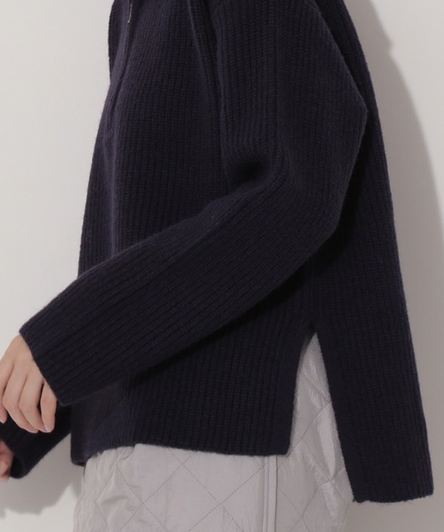 NATURAL BEAUTY BASIC(ナチュラルビューティーベーシック)の「ハーフジップアップニット(ニット/セーター・レディース・オレンジ/ネイビー/オフホワイト・MEDIUM)」の20枚目の写真