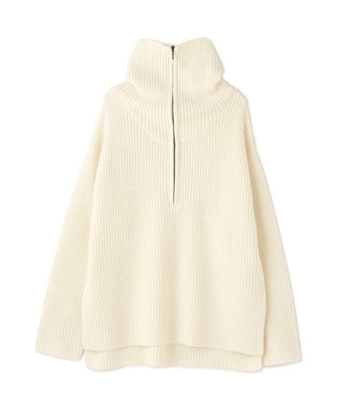 NATURAL BEAUTY BASIC(ナチュラルビューティーベーシック)の「ハーフジップアップニット(ニット/セーター・レディース・オレンジ/ネイビー/オフホワイト・MEDIUM)」の14枚目の写真