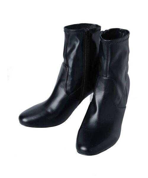 MERCURYDUO(マーキュリーデュオ)の「クリアヒールストレッチショートブーツ(その他シューズ・レディース・ブラック/アイボリー/ベージュ・38/36)」の5枚目の写真