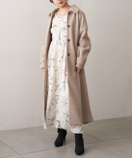 Chico（チコ）の「ラインフラワーイレヘムロングワンピース（ワンピース・レディース・ブラック/グリーン/アイボリー・FREE）」の7枚目の写真