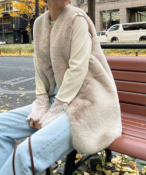 DouDou（ドゥドゥ）の「レース切替メロープルオーバー（Tシャツ/カットソー・レディース・ブラック/アイボリー/ベージュ・FREE）」の8枚目の写真