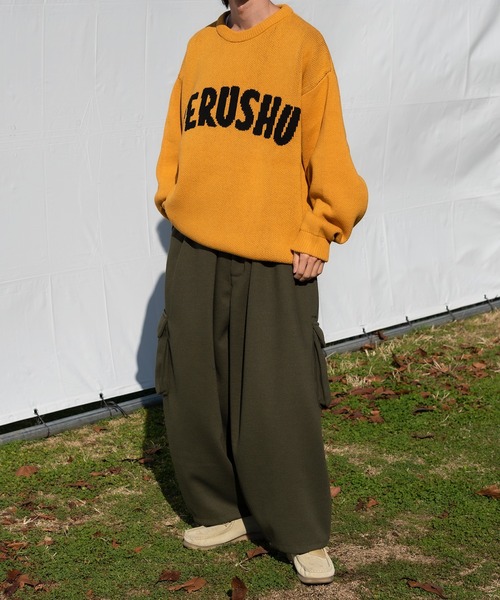 Perushu(ペルーシュ)の「Perushuジャガードニット(ニット/セーター・メンズ・グリーン/アイボリー/イエロー/ダークブラウン・LARGE/MEDIUM)」の10枚目の写真