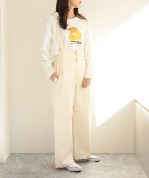 fredy repit(フレディレピ)の「ハイウエストサロペット(サロペット/オーバーオール・レディース・ブラック/オフホワイト/オリーブ・38)」の2枚目の写真