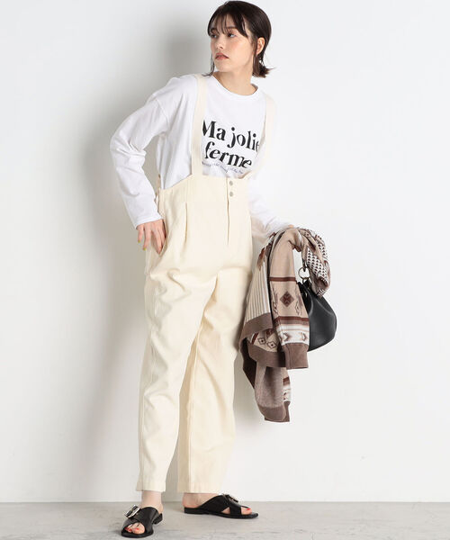 fredy repit(フレディレピ)の「ハイウエストサロペット(サロペット/オーバーオール・レディース・ブラック/オフホワイト/オリーブ・38)」の4枚目の写真