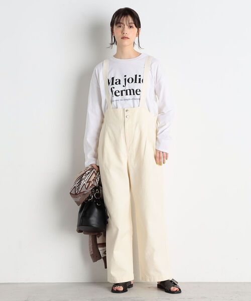 fredy repit(フレディレピ)の「ハイウエストサロペット(サロペット/オーバーオール・レディース・ブラック/オフホワイト/オリーブ・38)」の5枚目の写真