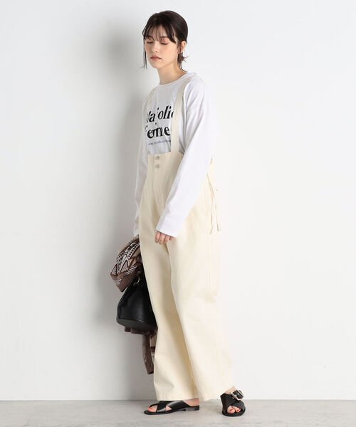 fredy repit(フレディレピ)の「ハイウエストサロペット(サロペット/オーバーオール・レディース・ブラック/オフホワイト/オリーブ・38)」の6枚目の写真